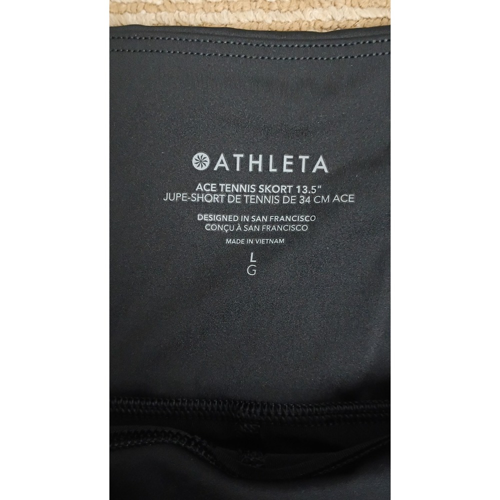 Athleta Ace Tennis Skort 13.5" Women's  size L Athletic Black Skirt Tennis Golf - Picture 7 of 8